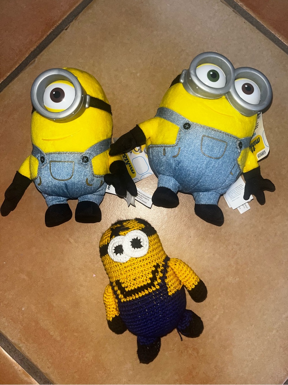 NEW Universal Yellow Minion Plush & Crochet Toy Set - Blue Denim Overalls